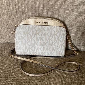 Michael Kors Off-White with Gold Accent Crossbody